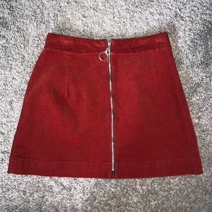 Corduroy zipper skirt